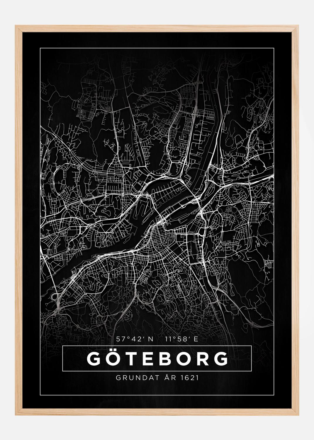 Product Image for Map - Göteborg - Black Poster (21x29,7 cm (A4))