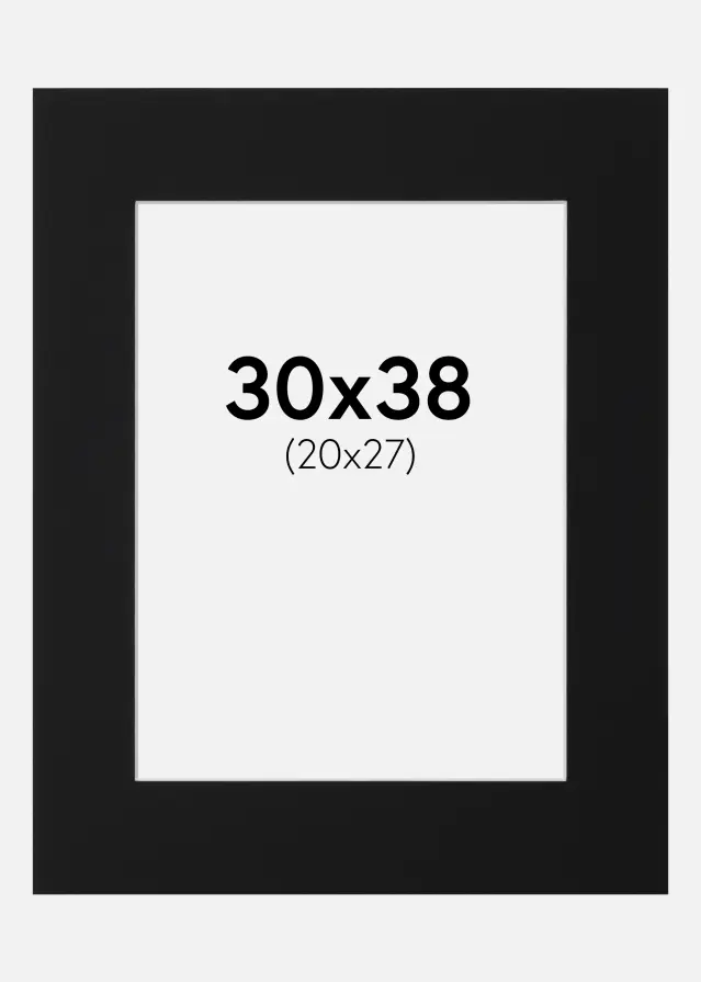 Artlink Passe-partout Zwart Standaard (Witte kern) 30x38 cm (20x27)