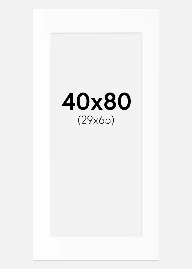 Artlink Passe-partout Wit Standaard (Witte kern) 40x80 cm (29x65)