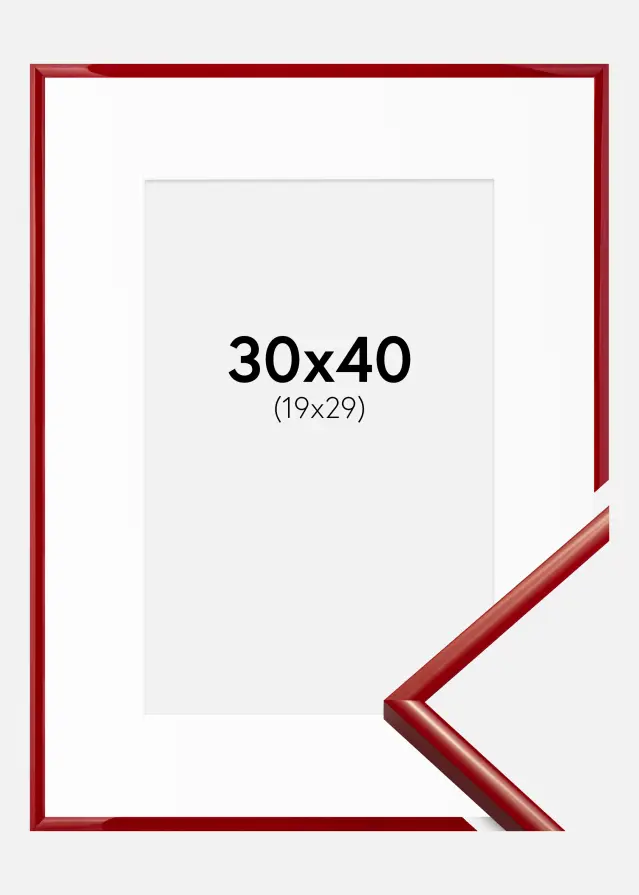 Ram med passepartou Kader New Lifestyle Medium Red 30x40 cm - Passe-partout Wit 20x30 cm