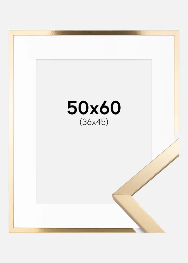 Ram med passepartou Kader Trendy Goud 50x60 cm - Passe-partout Wit 37x46 cm