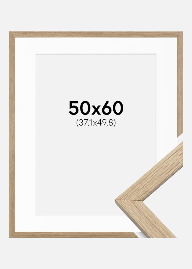 Ram med passepartou Kader Stilren Acrylglas Eiken 50x60 cm - Passe-partout Wit 15x20 inches