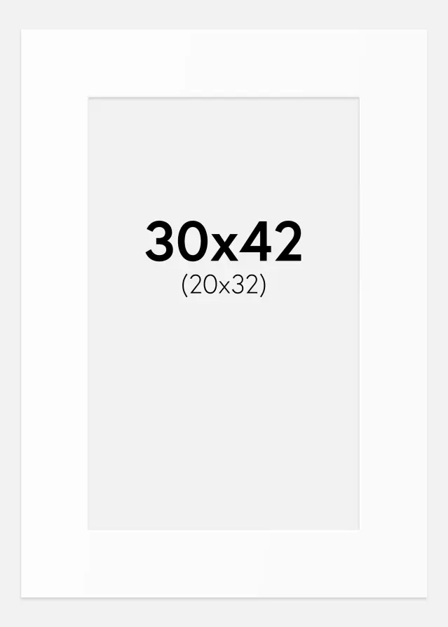 Artlink Passe-partout Wit Standaard (Witte kern) 30x42 cm (20x32)