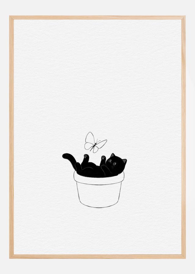 Bildverkstad Cute Black Cat Poster