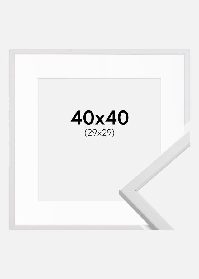 Ram med passepartou Kader Galant Wit 40x40 cm - Passe-partout Wit 30x30 cm