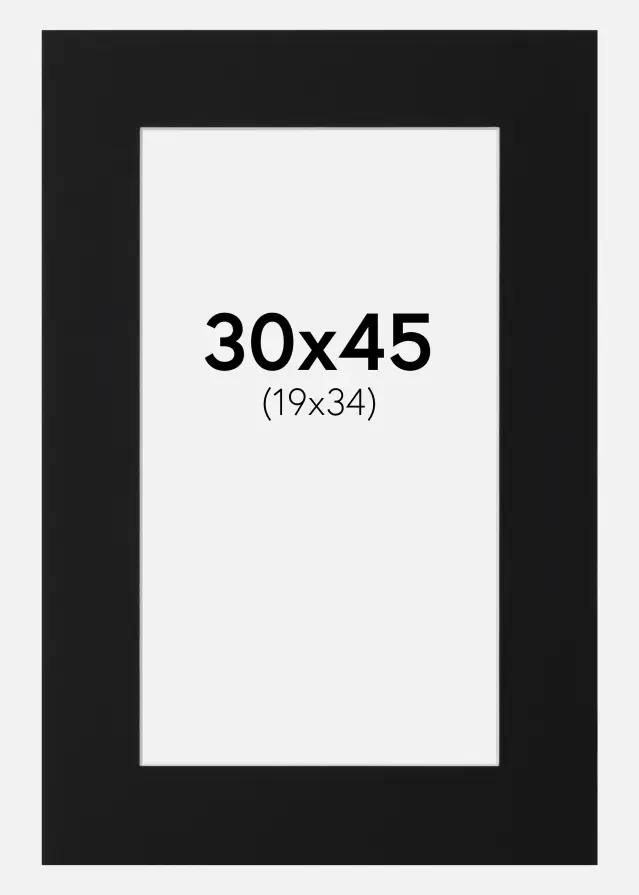 Artlink Passe-partout Zwart Standaard (Witte kern) 30x45 cm (19x34)