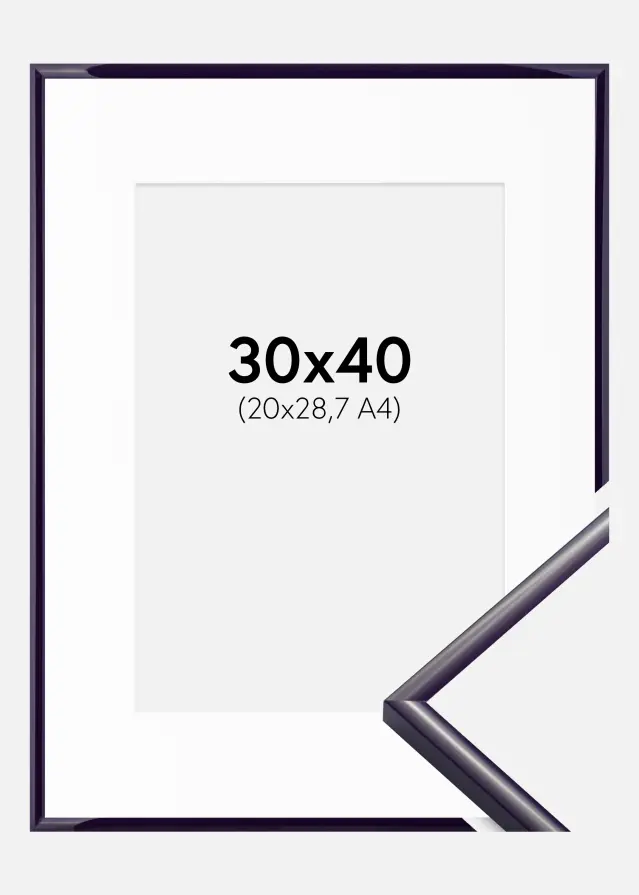 Ram med passepartou Kader New Lifestyle Donkerpaars 30x40 cm - Passe-partout Wit 21x29,7 cm (A4)