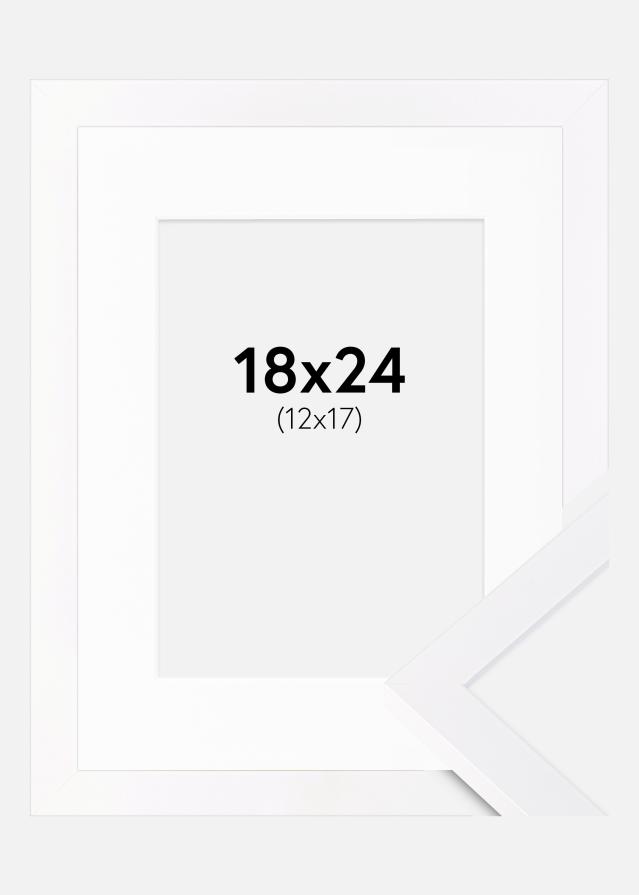 Ram med passepartou Kader Selection Wit 18x24 cm - Passe-partout Wit 13x18 cm