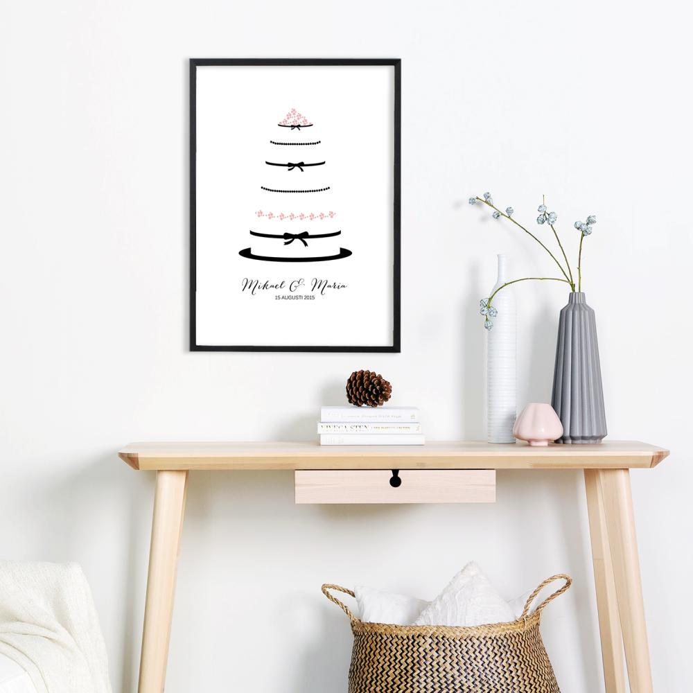 Personlig poster Wedding Cake - Pink