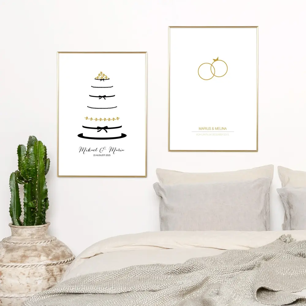 Personlig poster Wedding Ring - Gold