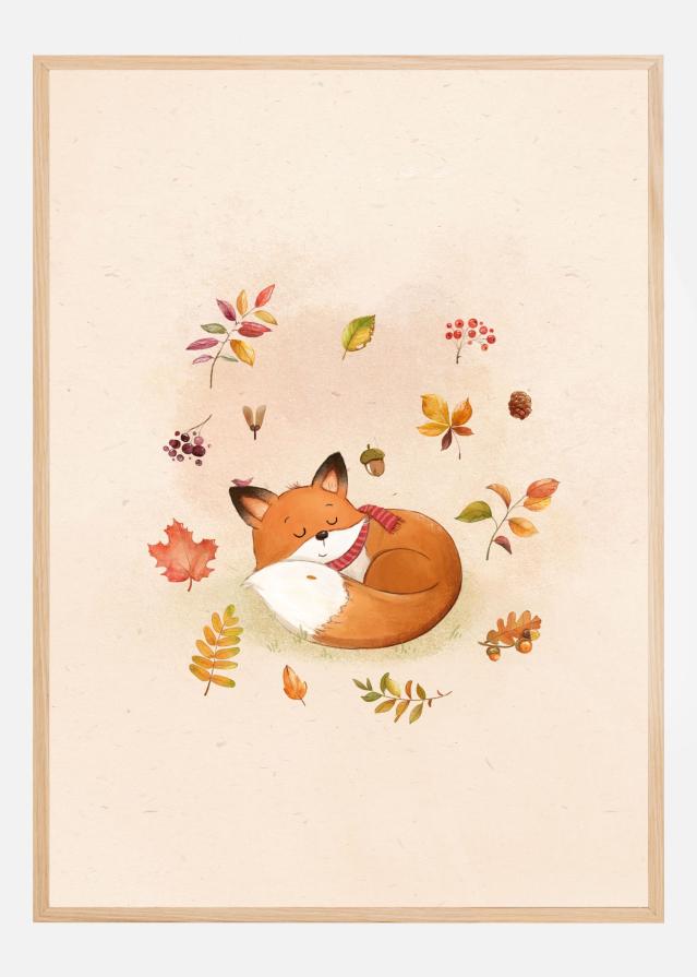 Bildverkstad Fox In Fall Foliage Poster