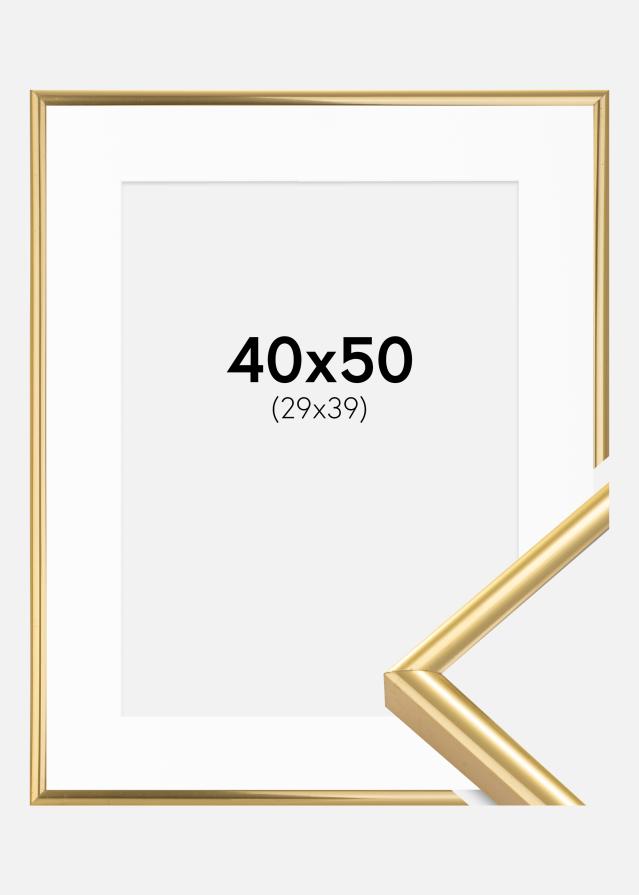 Ram med passepartou Kader Victoria Goud 40x50 cm - Passe-partout Wit 30x40 cm