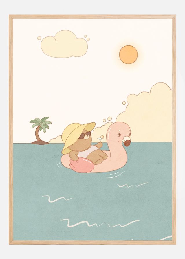 Bildverkstad Bear On Summer Beach Poster