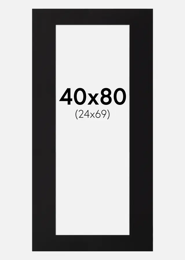 Artlink Passe-partout Zwart Standaard (Witte Kern) 40x80 cm (24x69)