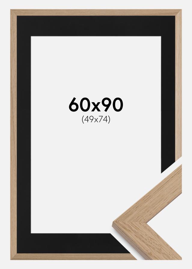 Ram med passepartou Kader Trendline Eiken 60x90 cm - Passe-partout Zwart 40x70 cm