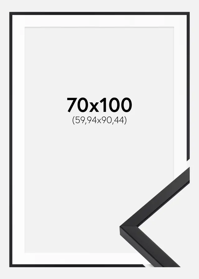 Ram med passepartou Kader E-Line Zwart 70x100 cm - Passe-partout Wit 24x36 inches