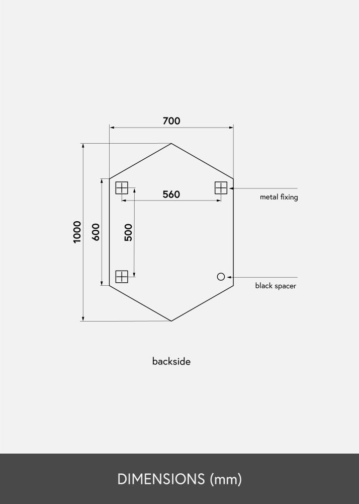KAILA KAILA Spiegel Tall Hexagon 70x100 cm