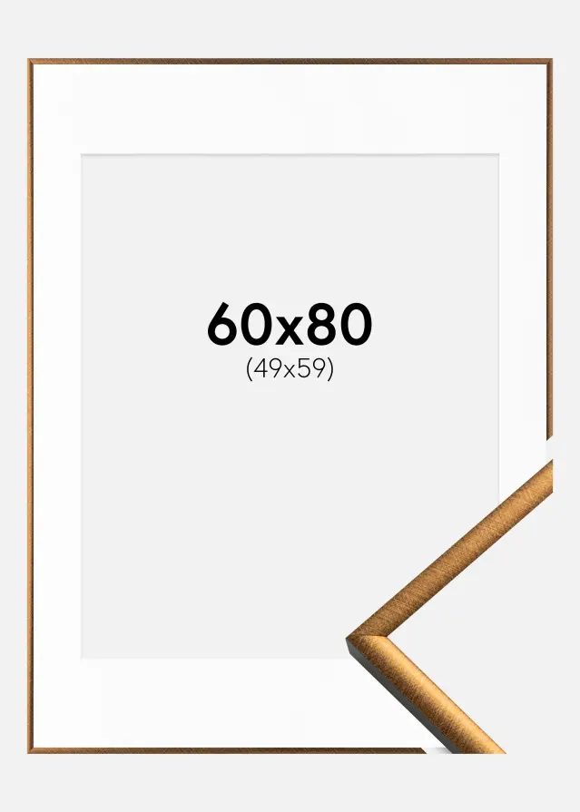 Ram med passepartou Kader New Lifestyle Brons 60x80 cm - Passe-partout Wit 50x60 cm