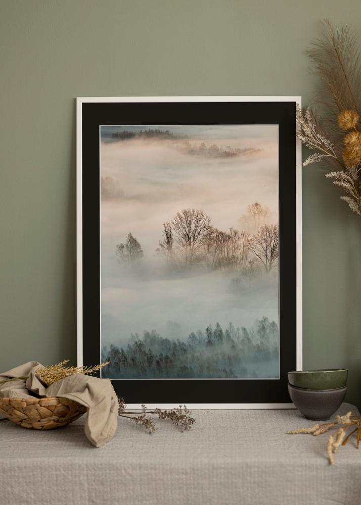 Ram med passepartou Kader Kaspar Wit 40x60 cm - Passe-partout Zwart 30x50 cm