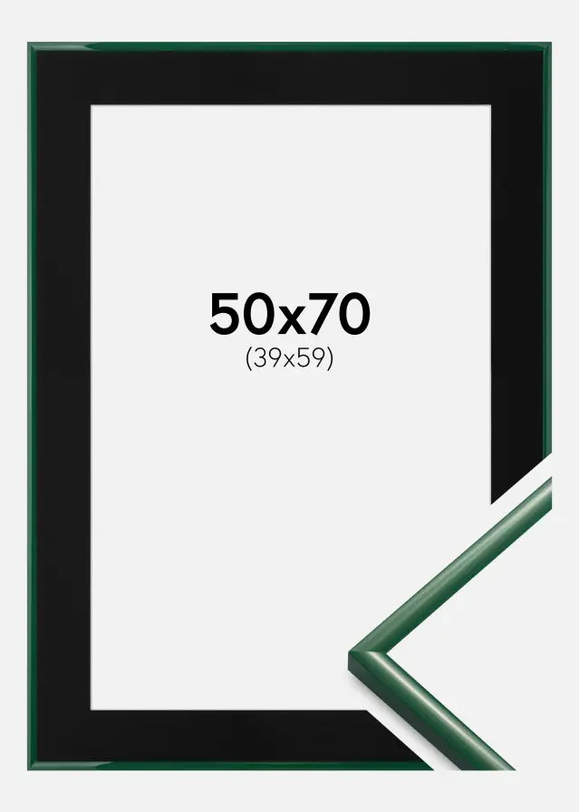 Ram med passepartou Kader New Lifestyle Moss Green 50x70 cm - Passe-partout Zwart 40x60 cm