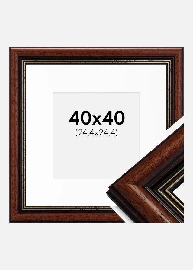 Ram med passepartou Kader Old Retro 40x40 cm - Passe-partout Wit 10x10 inches