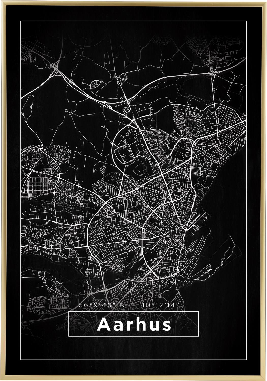 Product Image for Map - Aarhus - Black Poster (70x100 cm)