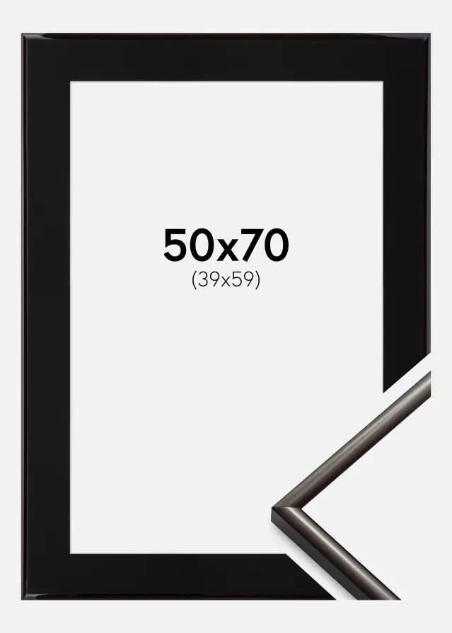 Ram med passepartou Kader New Lifestyle Espresso Brown 50x70 cm - Passe-partout Zwart 40x60 cm
