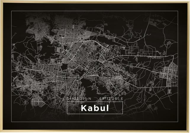 Bildverkstad Map - Kabul - Black Poster