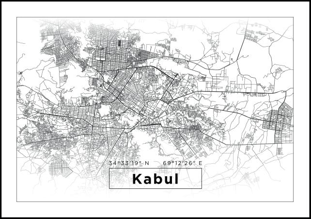 Bildverkstad Map - Kabul - White Poster