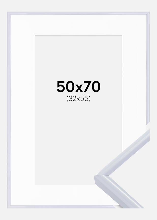 Ram med passepartou Kader Victoria Wit 50x70 cm - Passe-partout Wit 33x56 cm