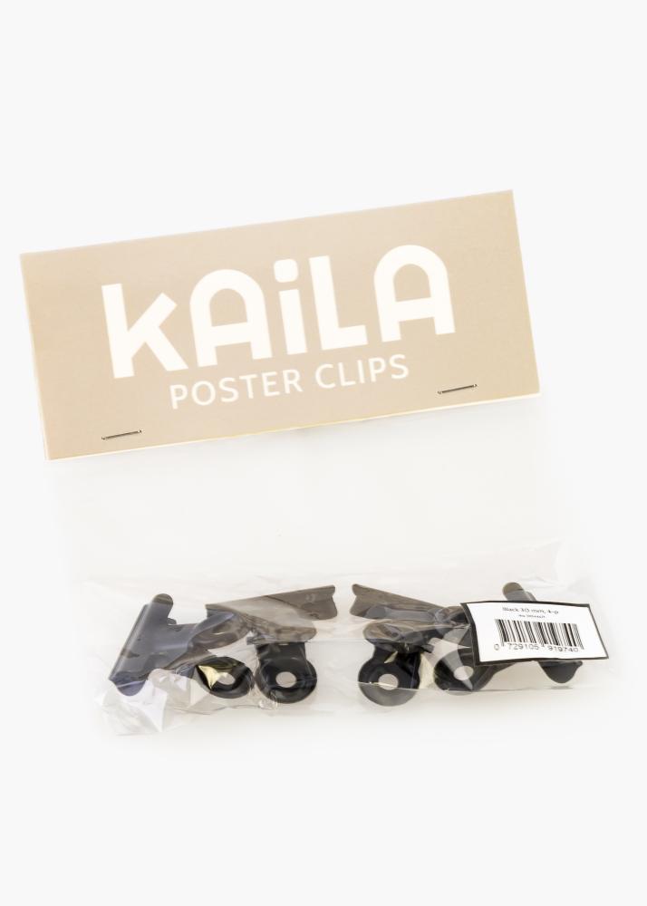 KAILA KAILA Poster Clip Black 30 mm - 4-p