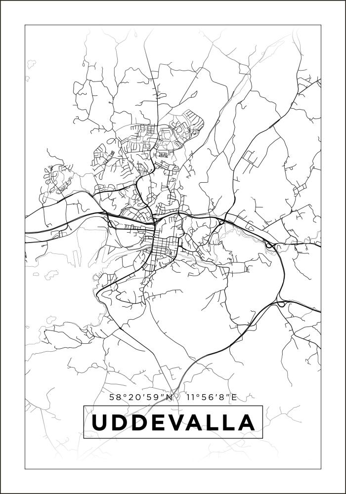 Bildverkstad Map - Uddevalla - White Poster