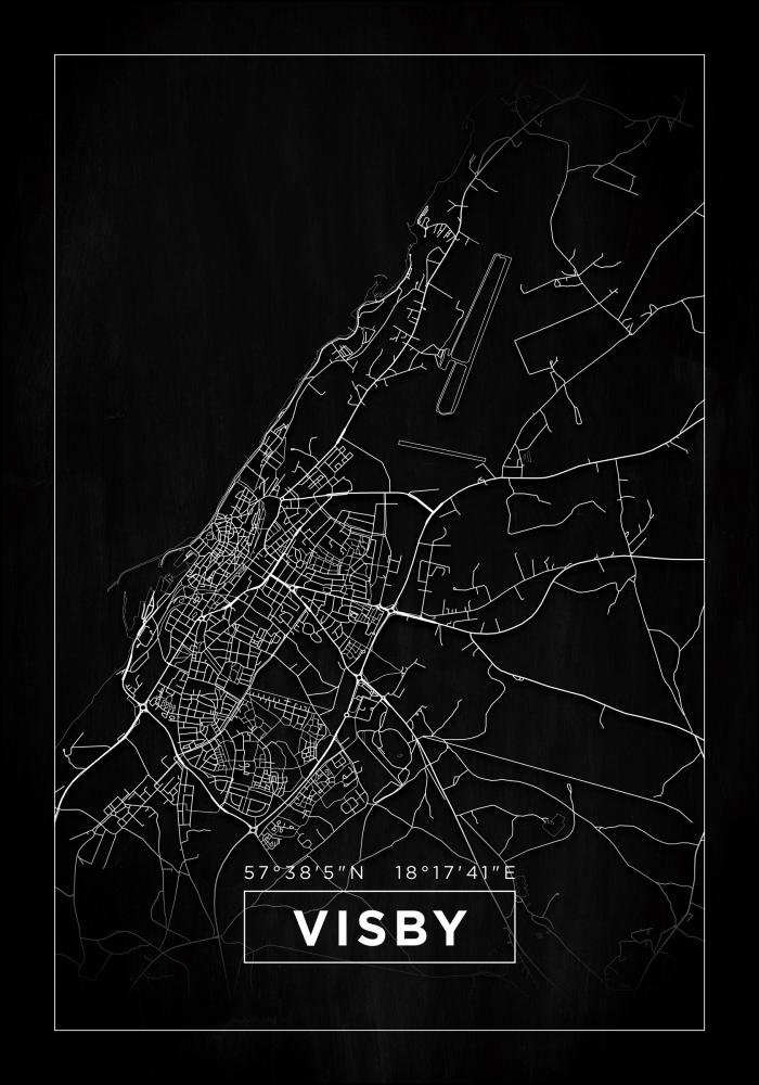 Bildverkstad Map - Visby - Black Poster