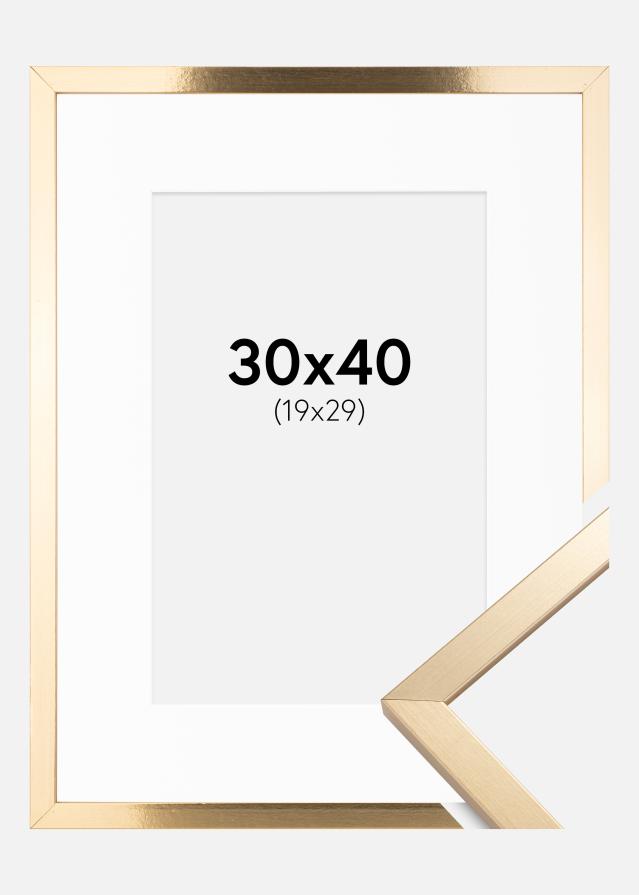 Ram med passepartou Kader Trendy Goud 30x40 cm - Passe-partout Wit 20x30 cm