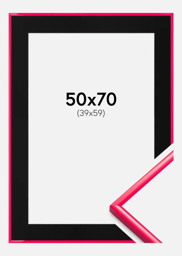 Ram med passepartou Kader New Lifestyle Hot Pink 50x70 cm - Passe-partout Zwart 40x60 cm