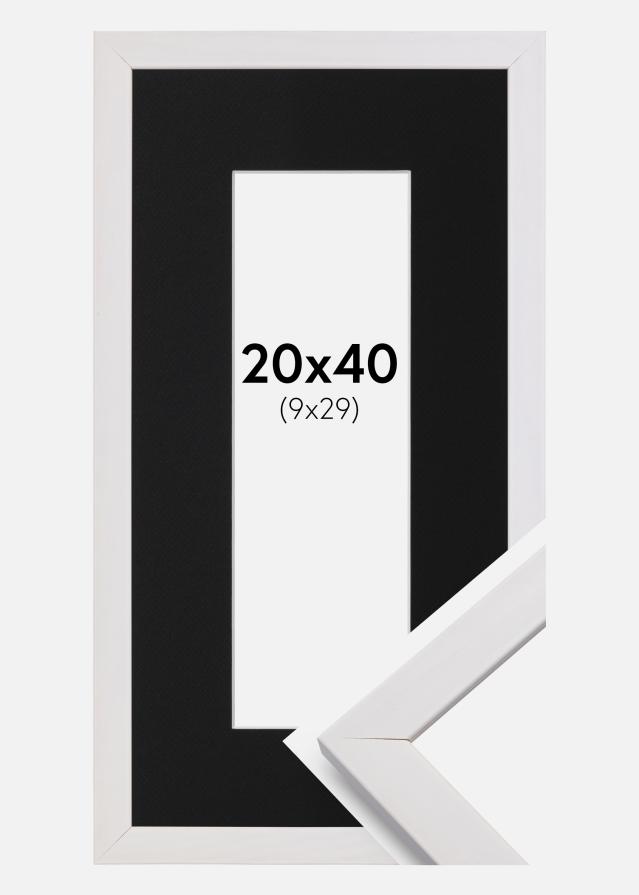 Ram med passepartou Kader Stilren Wit 20x40 cm - Passe-partout Zwart 10x30 cm