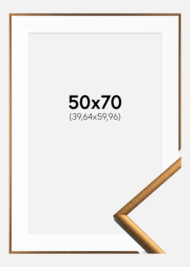 Ram med passepartou Kader New Lifestyle Brons 50x70 cm - Passe-partout Wit 16x24 inches
