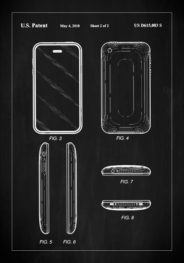 Bildverkstad Patent Print - iPhone II - Black Poster