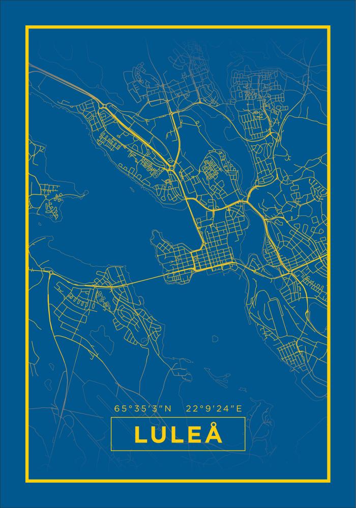 Bildverkstad Map - Luleå - Blue Poster