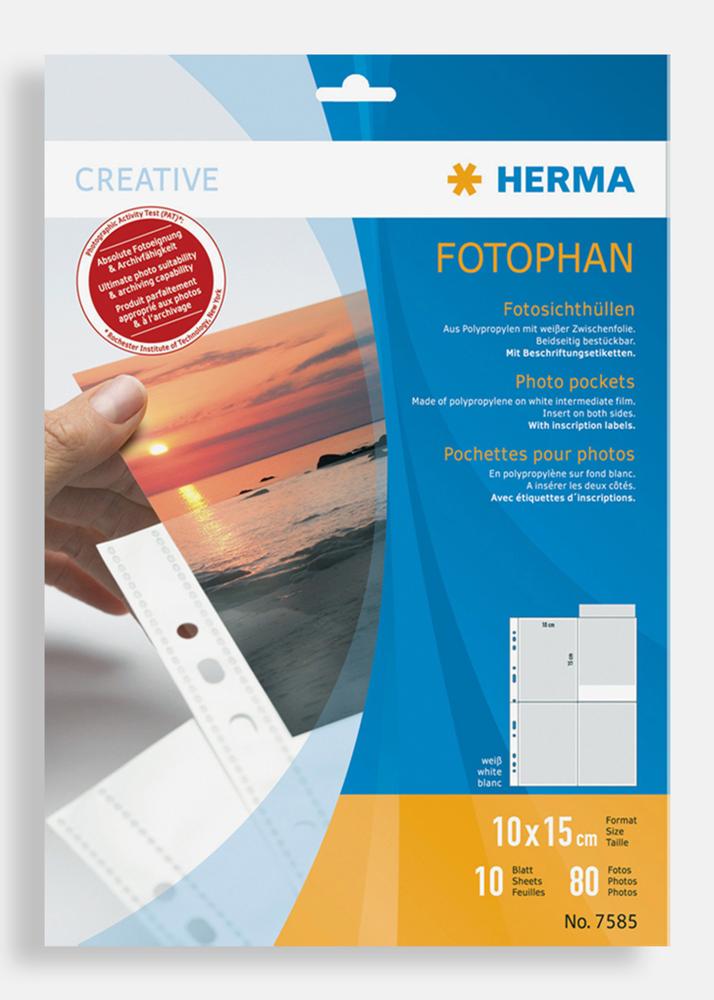  Herma foto insteekhoezen 10x15 cm staand - 10-pack witte