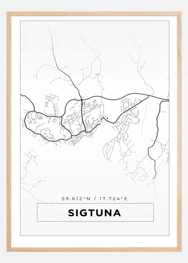 Bildverkstad Map - Sigtuna - White Poster