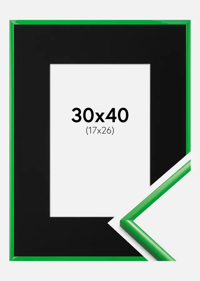 Ram med passepartou Kader New Lifestyle Grass Green 30x40 cm - Passe-partout Zwart 18x27 cm