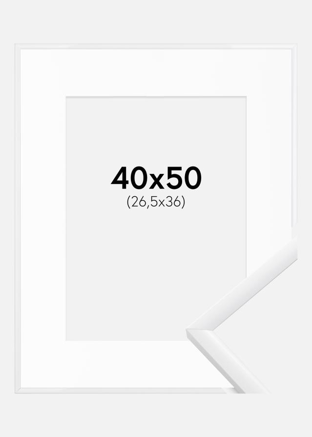 Ram med passepartou Kader New Lifestyle Wit 40x50 cm - Passe-partout Wit 27,5x37 cm