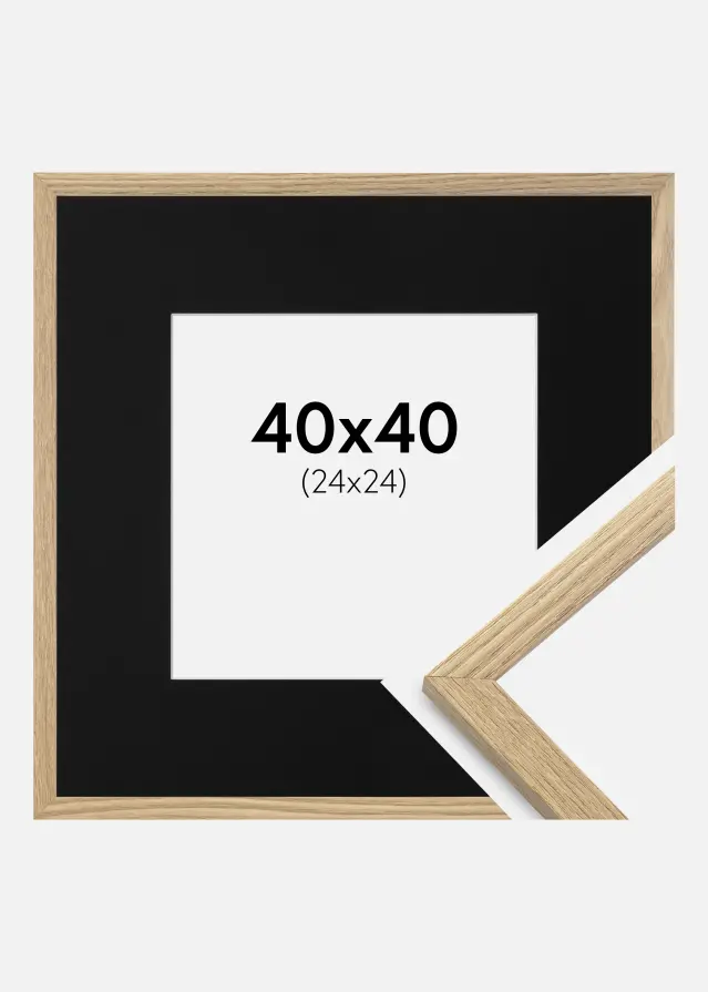 Ram med passepartou Kader Trendy Eiken 40x40 cm - Passe-partout Zwart 25x25 cm