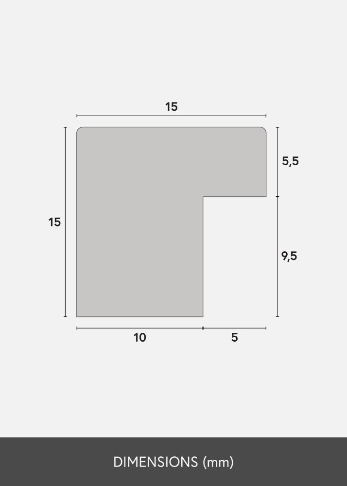 Ram med passepartou Kader Trendy Walnoot 50x50 cm - Passe-partout Wit 35x35 cm