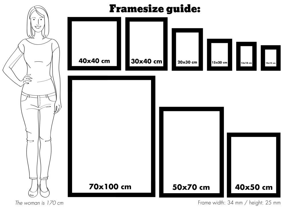 Ram med passepartou Kader Öjaren Wit 70x100 cm - Passe-partout Zwart 62x93 cm