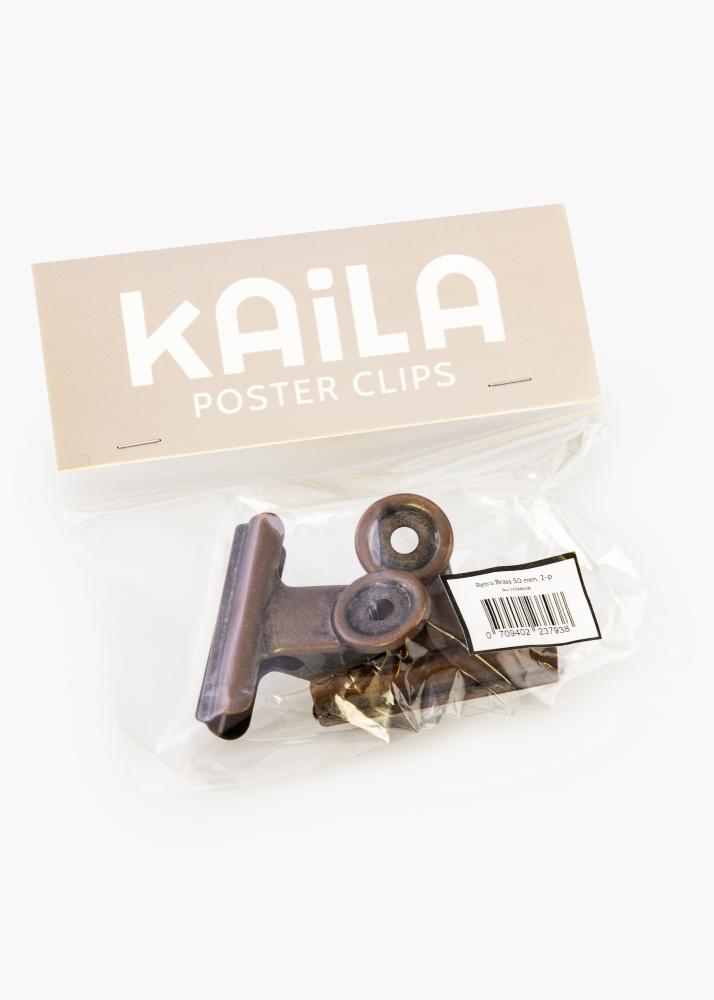 KAILA KAILA Poster Clip Retro Brass 50 mm - 2-p