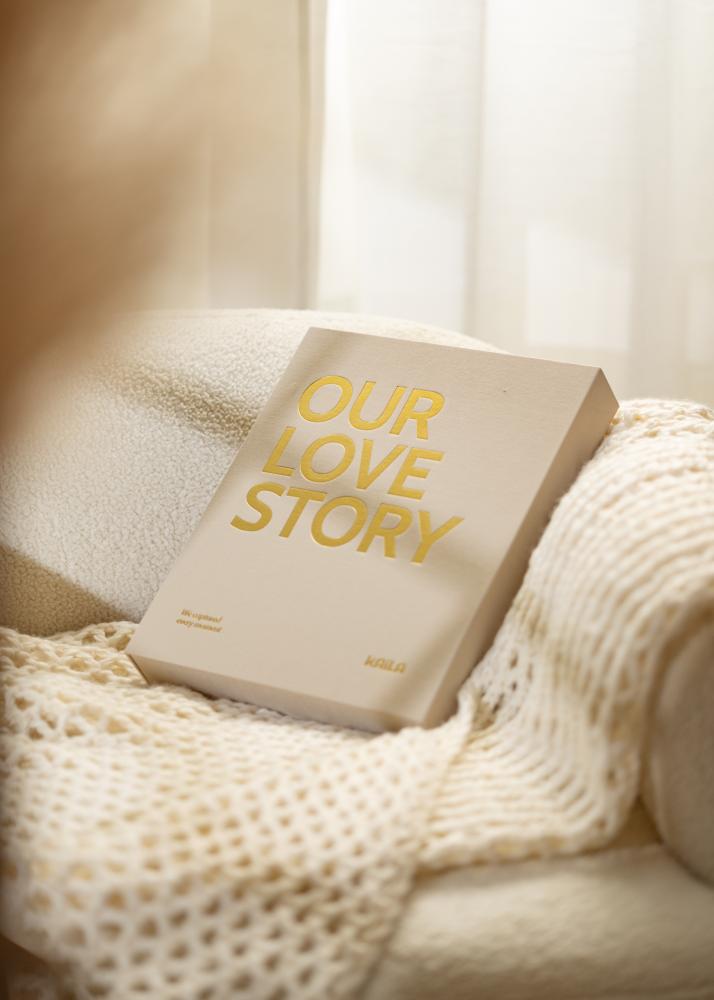 KAILA KAILA OUR LOVE STORY Creme - Coffee Table Photo Album (60 Zwarte zijden)