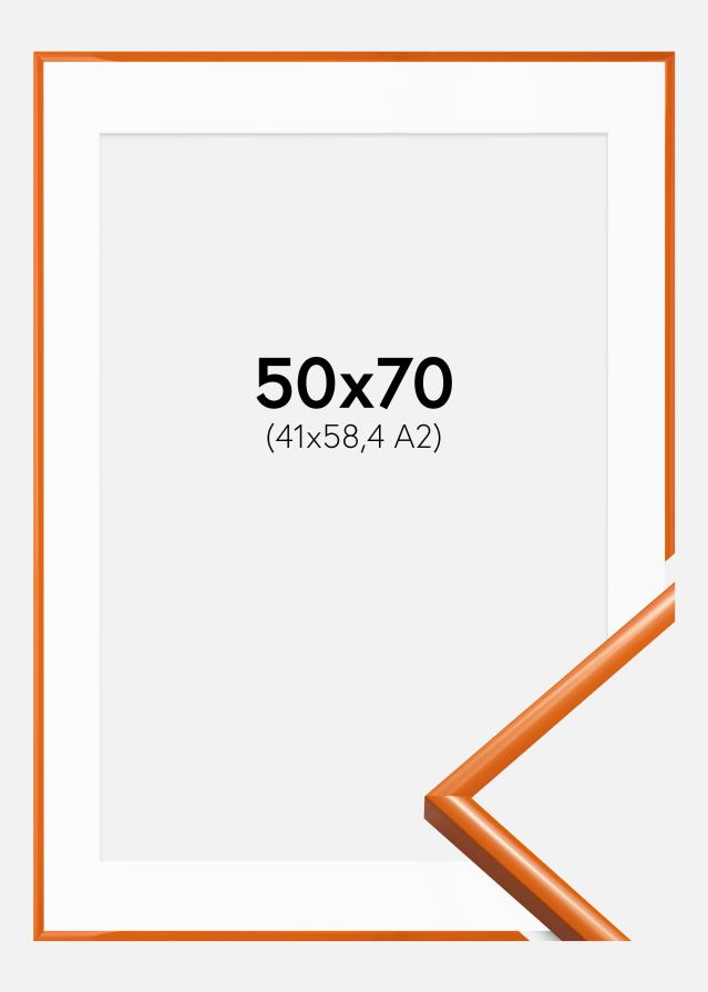 Ram med passepartou Kader New Lifestyle Licht Oranje 50x70 cm - Passe-partout Wit 42x59,4 cm (A2)