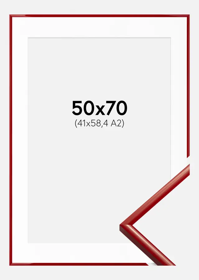 Ram med passepartou Kader New Lifestyle Medium Red 50x70 cm - Passe-partout Wit 42x59,4 cm (A2)